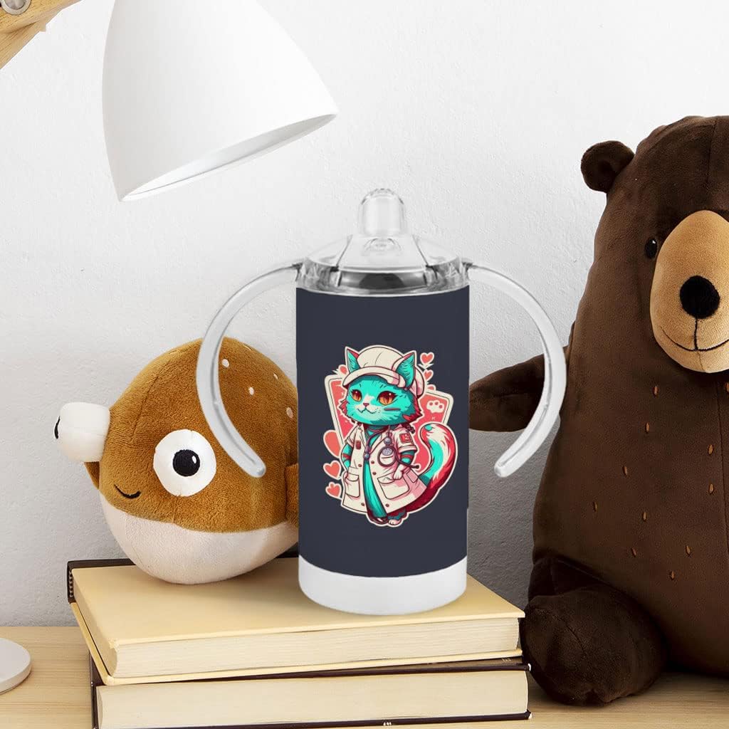 Cartoon Cat Sippy Cup - Cool Baby Sippy Cup - Funny Sippy Cup