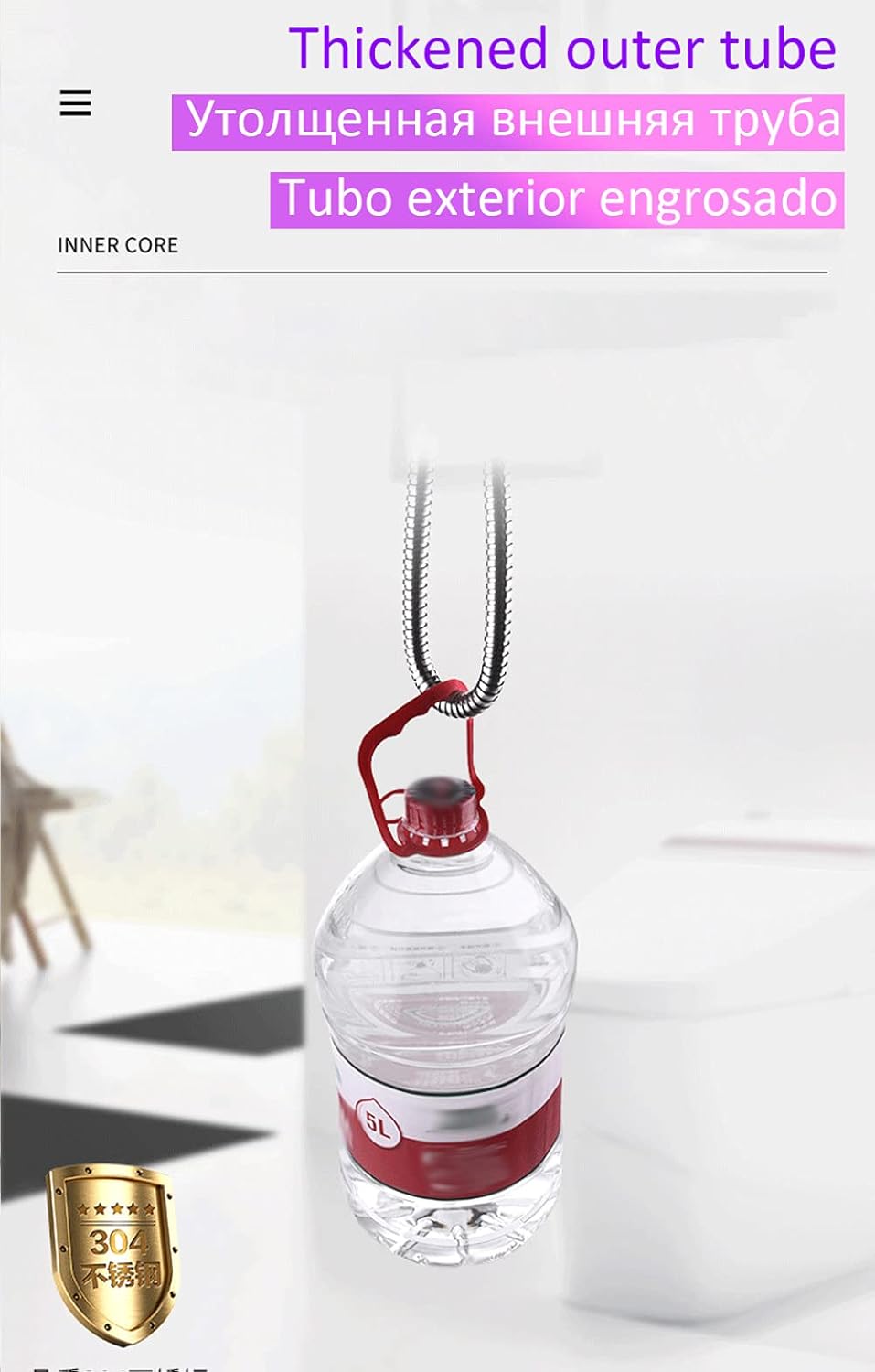 蛇口用フレキシブルホース 交換用シャワーホース ステンレススチール 内径10mm 複数サイズ バスルームアクセサリー