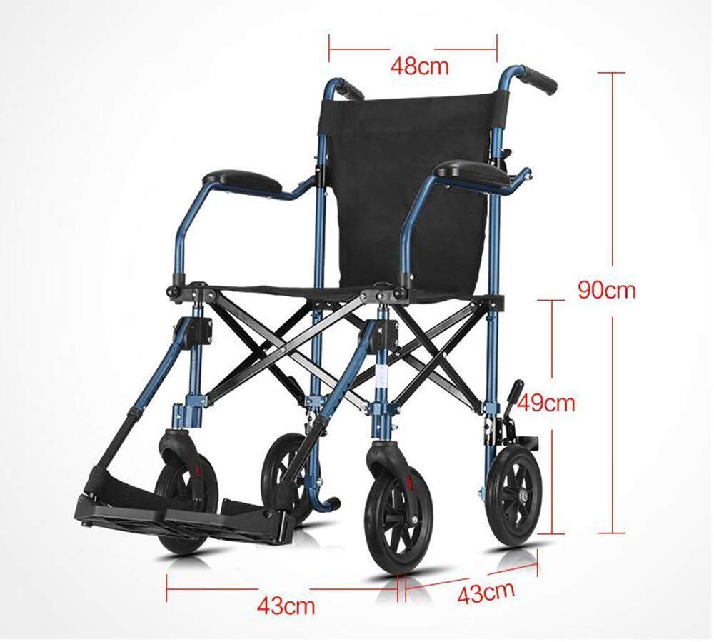 Wózki Inwalidzkie 8.8Kg Ultra Lekkie Krzesło Transportowe Wygodny Podłokietnik Podnóżek 110Kg Łożysko Nośne