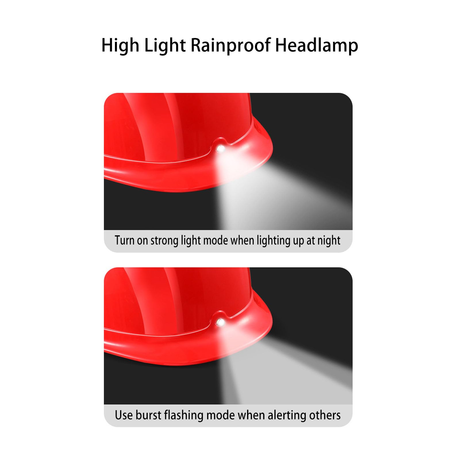 EMUKOEP Casco Casco de Seguridad Protector Ventilado Resistencia Al Impacto Ventiladores Duales Pantalla Digital Faro a Prueba de Lluvia para Transporte de Construcción