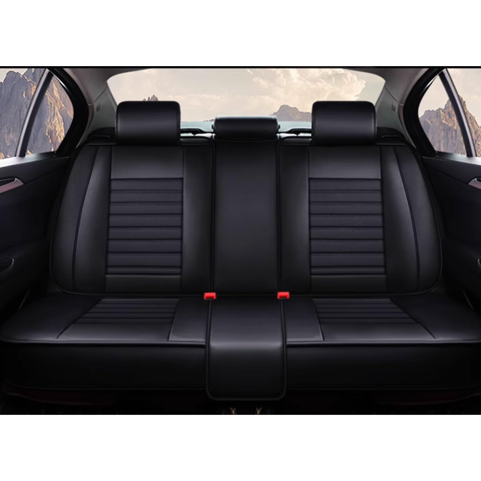 Funda Asiento Coche para Ford Ranger XLT XL Laria, 5 Plazas Cuero Delanteros Traseros Impermeable Cómodo Juegos Cubreasientos Protector Accesorios(Black)
