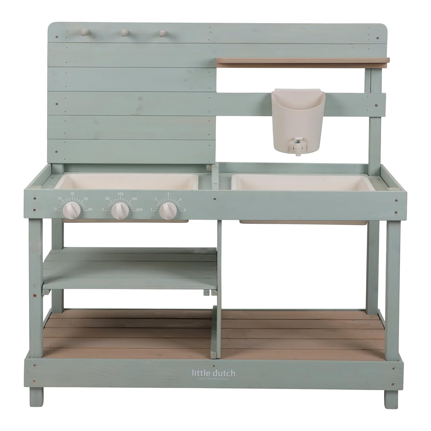 Little Dutch Matschküche - Spielküche für den Garten - Outdoorküche für Kinder - Holzküchen für Kleinkinder - Rollenspiel für Jungen und Mädchen ab 3 Jahren - aus Holz