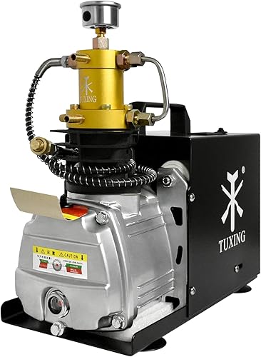 TUXING Compresor PCP de 4500 psi, compresor de aire eléctrico de alta presión, estación de llenado de paintball PCP para lucha contra incendios y