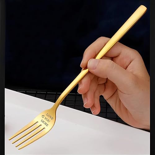 Miniatura 2 de Tumkun Love You More - Regalos de cumpleaños de aniversario para parejas, regalos de Navidad, tenedores de mesa personalizados, paquete de 1,