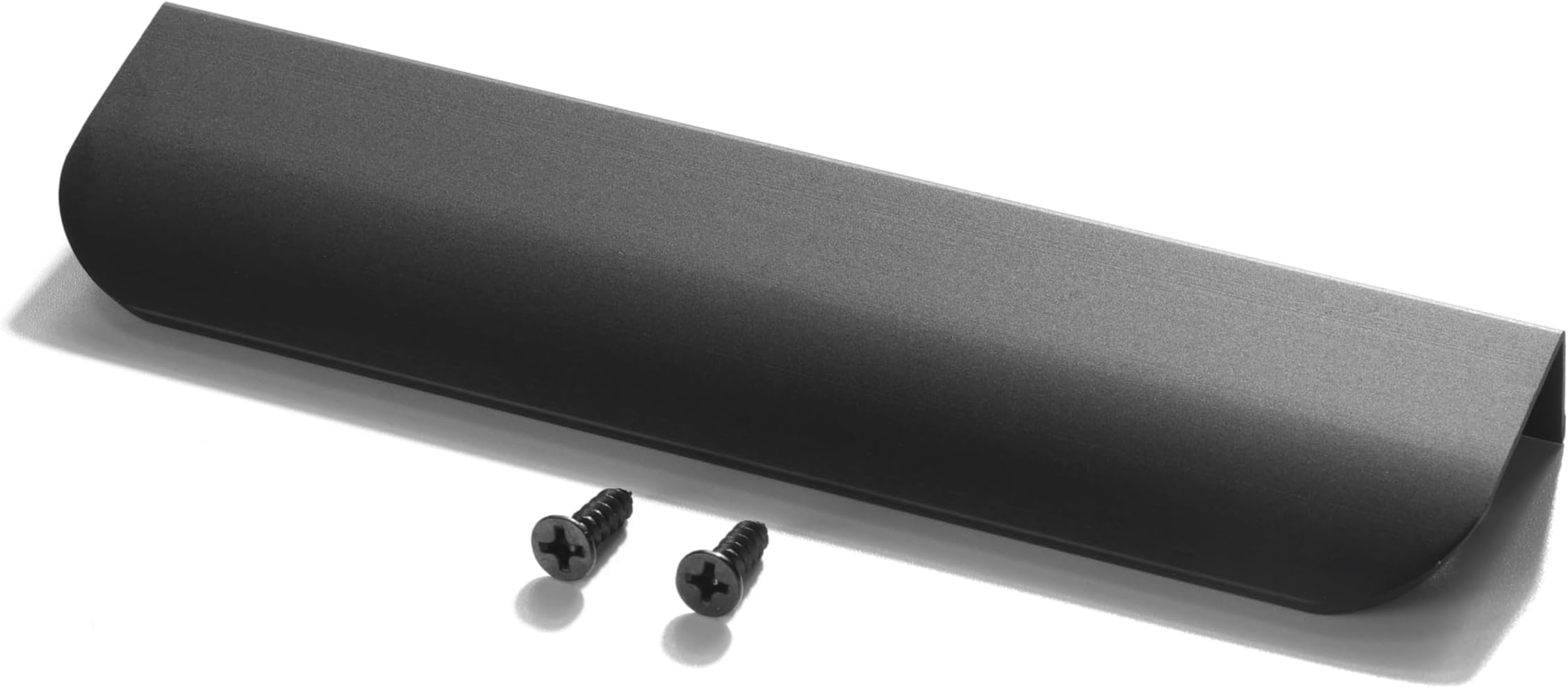 MATOYA Finger Edge Pulls for Cabinets, Hidden Drawer Pulls - Flat Cabinet Pulls for Easy Installation - Cabinet Handles Modern Aluminum Alloy Kitchen Furniture Upgrade (2, Black, 150mm/5.91inch)
