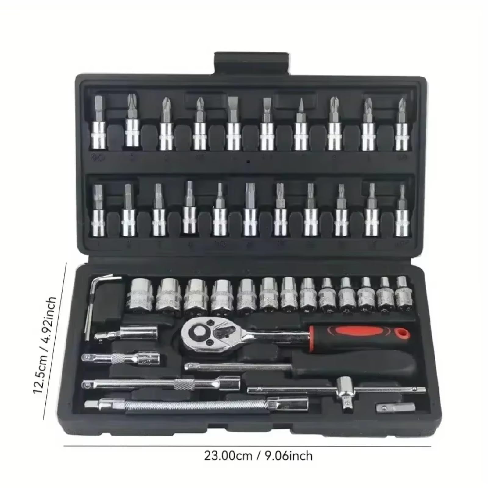 Maletín herramientas multiusos Kit Herramientas Reparación 46 Unids/set Juego Enchufes Herramienta Reparación Automóviles Llave Dinamométrica Trinquete Conjunto Reparación Automática