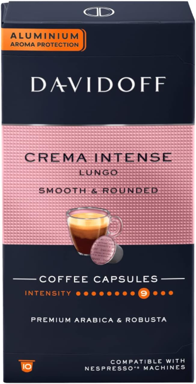 DAVIDOFF Crema Intense Coffee Capsules - 9/12 Intensity - 10 x Capsules - 55 g