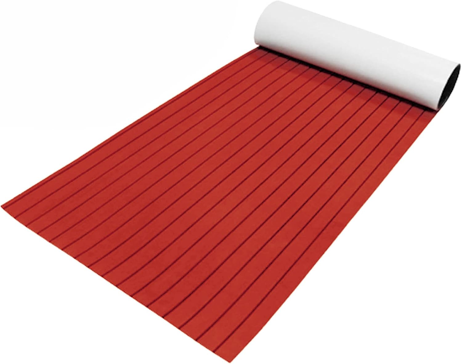 LOYALHEARTDY Boat Flooring EVA Foam Decking Sheet Faux Teak Marine Mat Marine Carpet Mat Non-Slip Self-Adhesive Flooring Mat for Marine RV Yacht Kayak 94.5''x35.4''