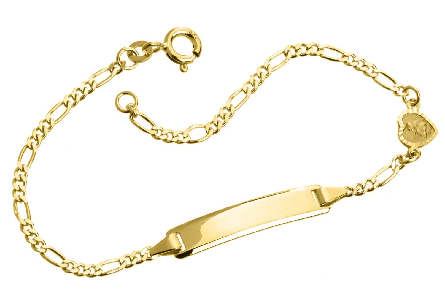 Gravurarmband für Babys/Kinder mit Herz, 333 Gold, inkl. Gravur, Länge wählbar von 12-16cm