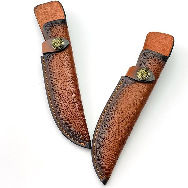 1PC Knife Sheath, Leather Knife Holster with Belt Loop and Snap Closure is Suitable for Outdoor Fixed Knives