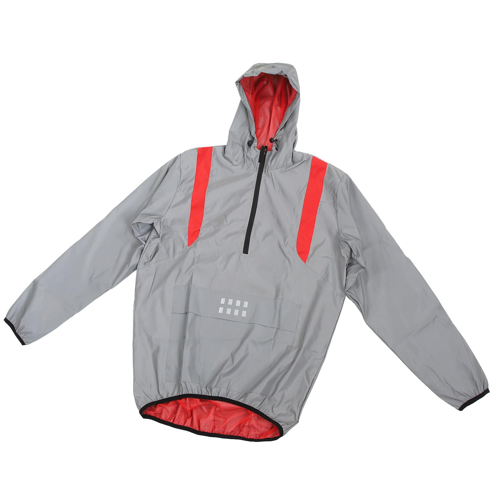 Jauarta Reflective Jacket Breathable Cycling Coat Long Sleeves Windproof Polyester with Side Pockets for Outdoor (L)