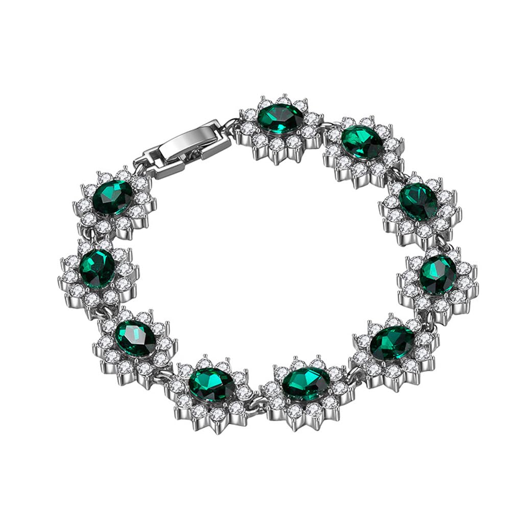 Shining Diva Fashion Latest Stylish Green Crystal Gift CZ Bracelet for Women and Girls (16041b) (B0DBQ8LPLN) Amazon Price History, Amazon Price Tracker
