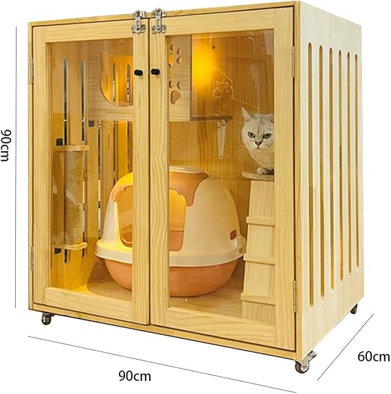 SISWIM Cat House Cat Villa Three-Story cat House cat Display Cabinet cat pet cage, can accommodate Pets Within 10 catties Cat Villa