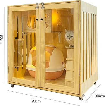 SISWIM Cat House Cat Villa Three-Story cat House cat Display Cabinet cat pet cage, can accommodate Pets Within 10 catties Cat Villa