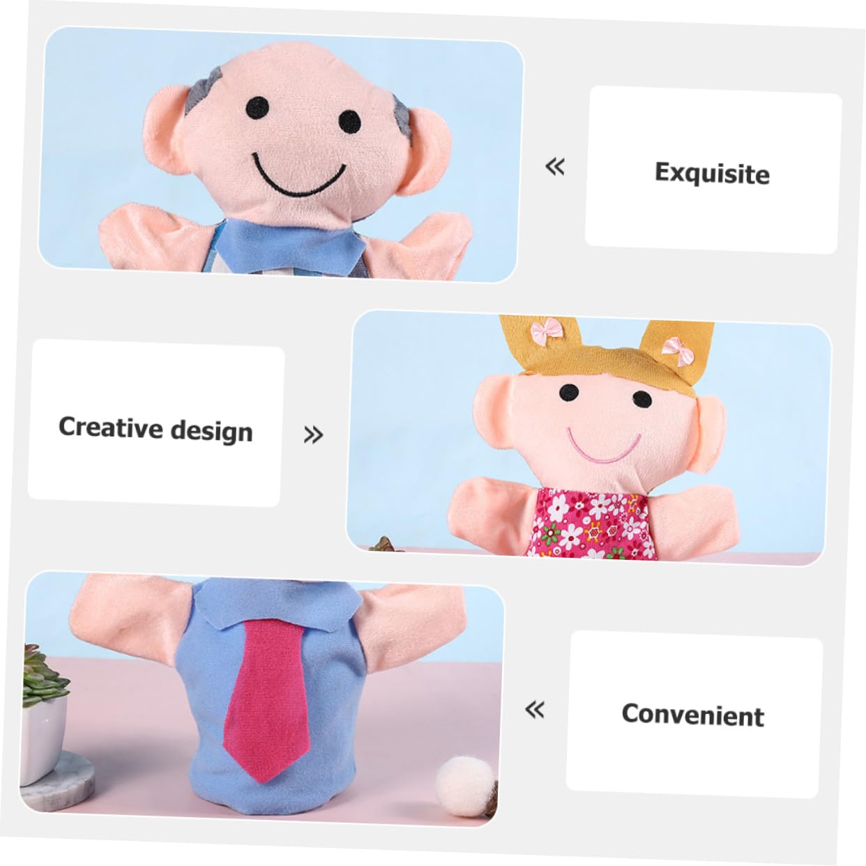 Marioneta de Mano para Niños, Pack de 6, Felpa y PP Cotton | Juego de Rol y Uso Exterior, Diseño Adorable y Creativo, Cómodo de Llevar y Portátil