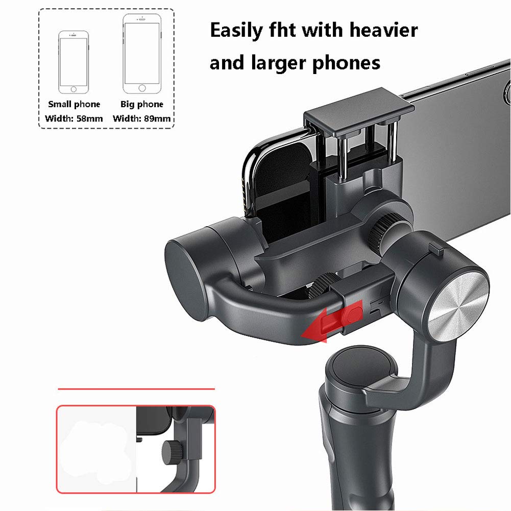 LJJ Stabilizator Gimbal 3-osiowy ręczny antywstrząsowy telefon komórkowy z telefonem komórkowym przez interfejs Bluetooth dla płynnego fotografowania i stabilnego nagrywania wideo