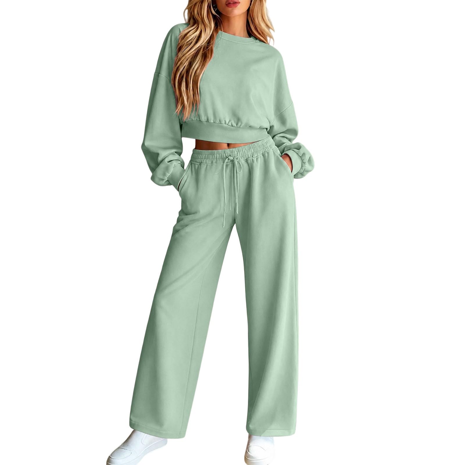 LUCKME Tuta Sportiva Donna Felpa e Pantaloni Completo Ginnastica Fitness