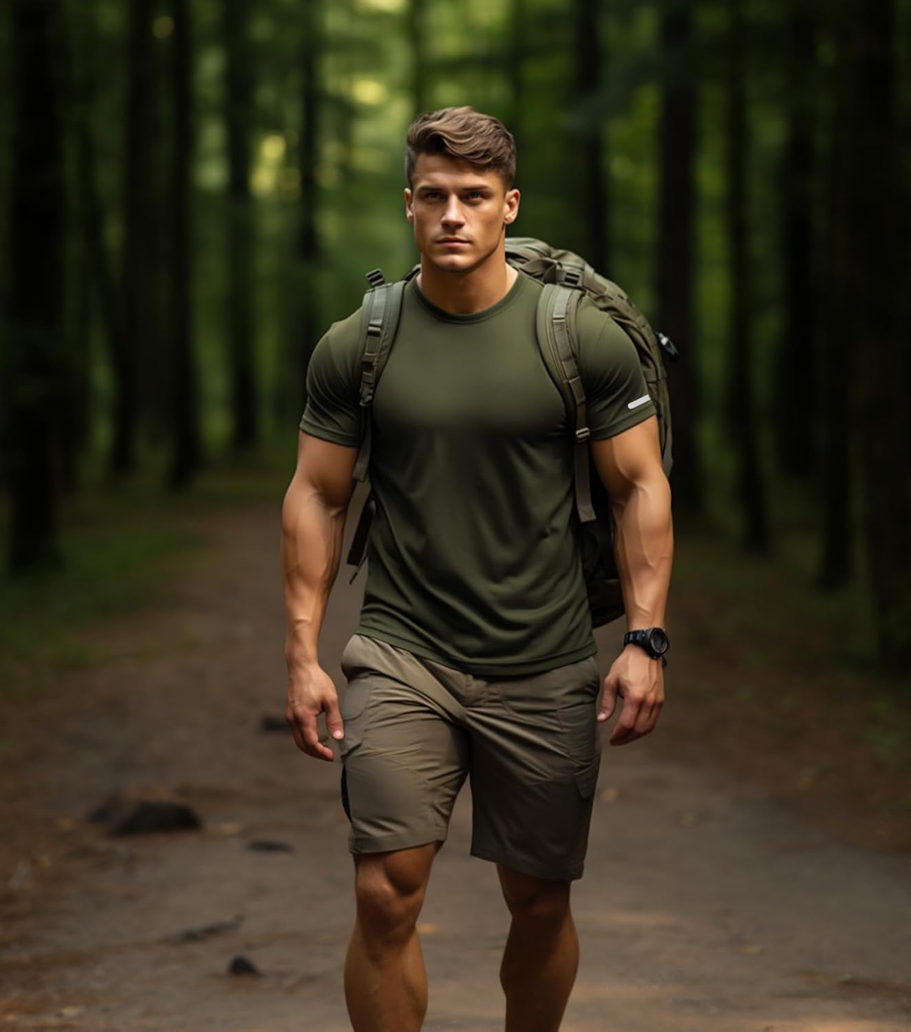 Mens Workout Shirts Fitted, Quick Dry Gym Tshirts Running Athletic Top Moisture Wicking Tee - Image 3