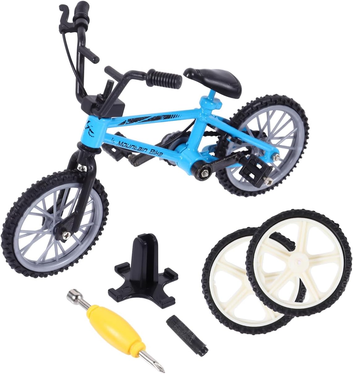 Desktop Finger Bicycle Realistic Mini Alloy Bike Model with Moving Wheels and Pedals Wear Resistant Collectible Finger for Gift Blue