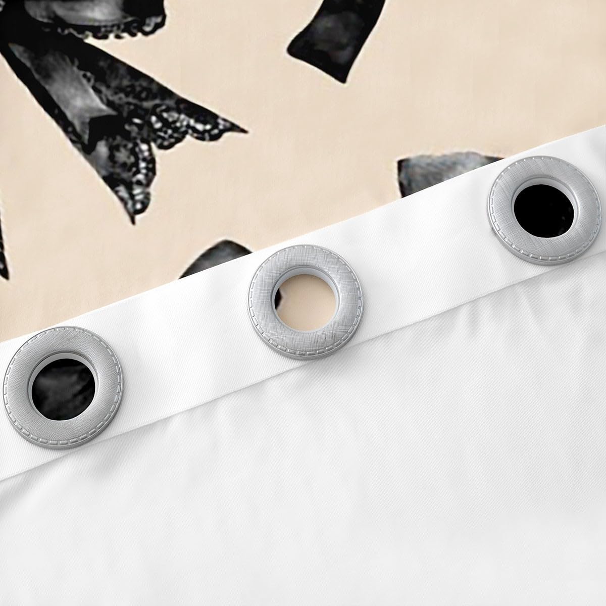 Erosebridal Black Cherry Bow Blackout Curtains for Bedroom,Cute Silk Ribbon Bowknot Window Curtains 2 Panel Sets 38" Wx45 L,Princess Bow Tie Dreamy Kawaii Window Treatments Drapes,Princess Room Decor