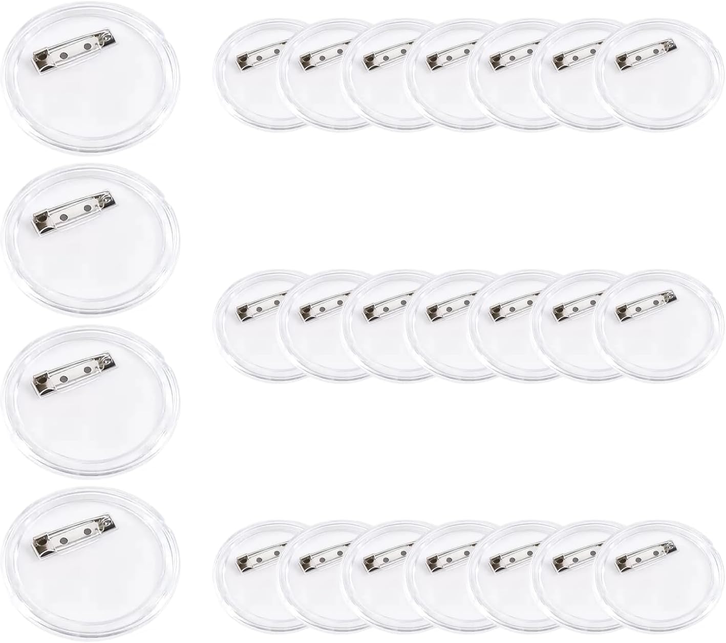 25 Pack 3 inch Clear Button Pins, Acrylic Blank Pins DIY Photo Badge Maker, Reusable Custom Buttons for Crafts/Custom Projects