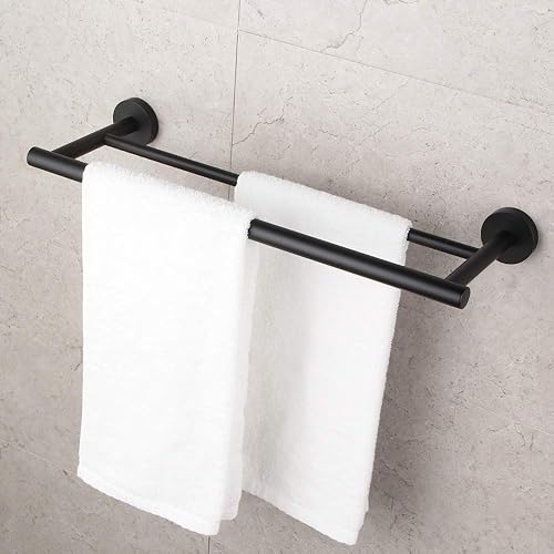 Miniatura 3 de GERZWY Juego de accesorios de baño de 4 piezas SUS 304 de acero inoxidable doble toallero soporte para papel higiénico Toallero Anillo Toallero
