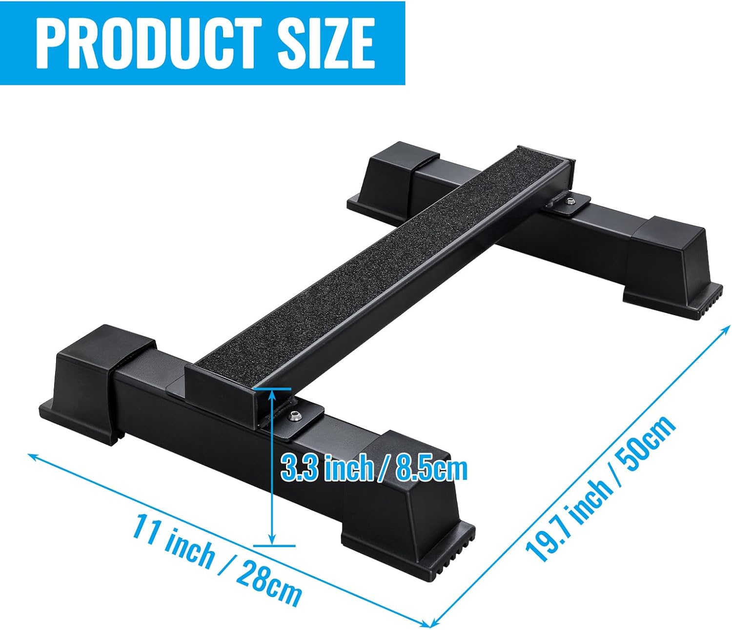 Heavy Duty Steel Calf Raise Bar, Standing Calf Raise Machine, Calf Stretching Squat, Foot Stretch, Anti-Slip Solid Calf Block for Home and Gym, Black