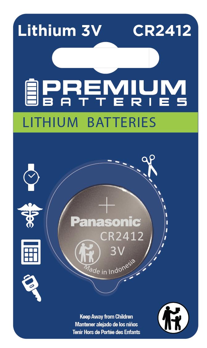 Premium CR2412 Battery Lithium 3V Coin Cell - Japanese Engineered High Capacity Batteries (1 Pack)