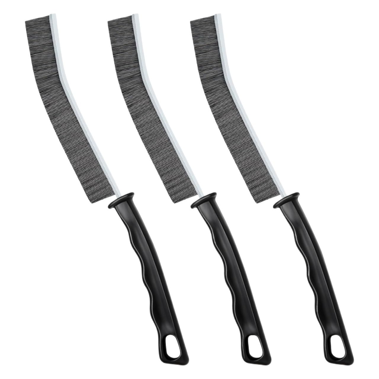 Sunrrafck Black 3Pcs 3Pcs Crevice Cleaning Brush Hard Bristled For Grout Tiles Kitchen Bathroom Dead Corners Window Door Slots