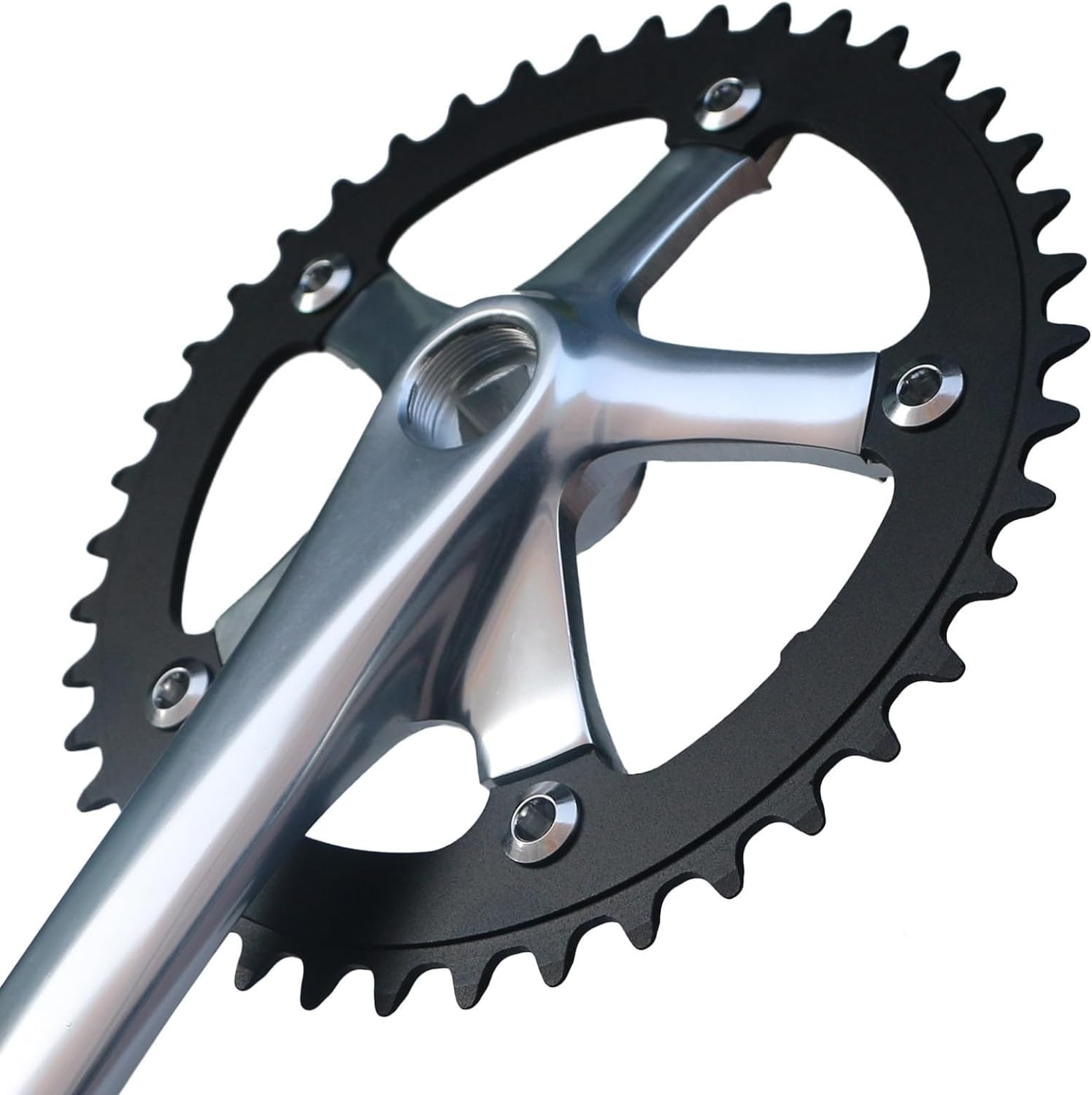 Guarnitura per bici da strada, 165 mm, foro quadrato, in lega di alluminio, con anello a catena 44T per bici pieghevoli e da strada