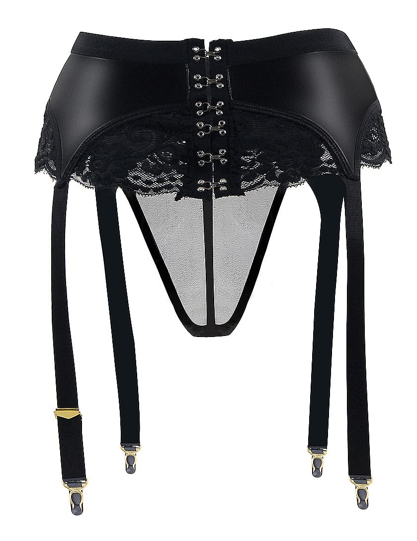 ブラックレースガーターベルト ブラック リバーレース ガーターベルト｜La Perla - ラペルラ