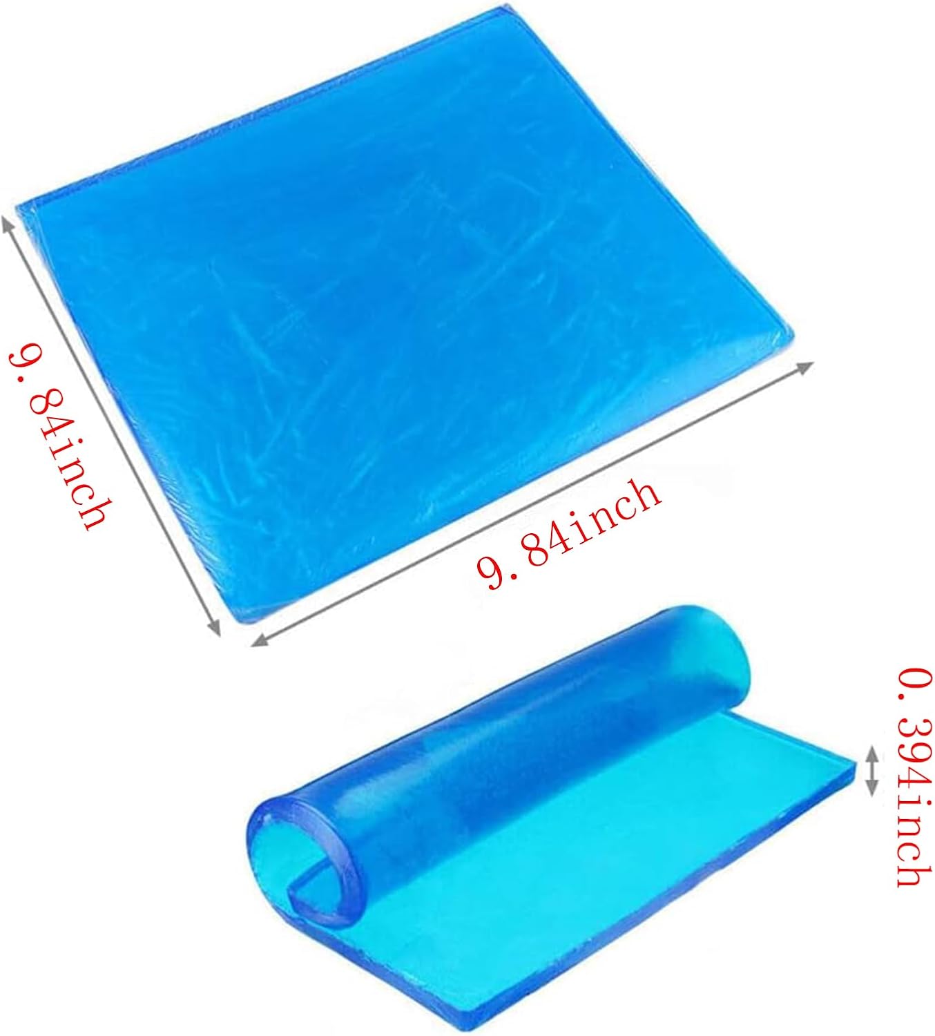 Universal Gel Seat Cushion Shock Absorbing Soft Pad 9.84x9.84x0.394in | DIY cooling gel cushion, shock absorption works on motorcycles cars chairs & wheelchairs to ease long-time sitting fatigue