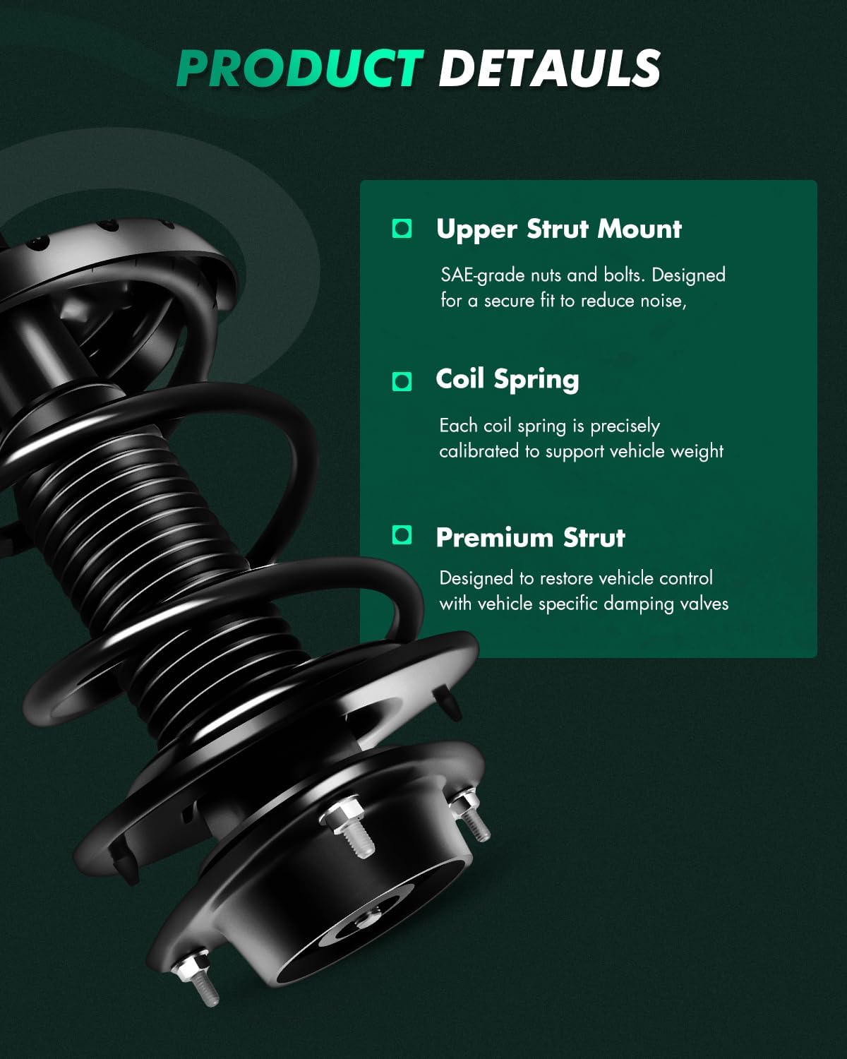 SCITOO Front and Rear Pair Strut & Spring Complete Assembly Compatible with 2008-2011 for Subaru Impreza Complete Struts 1331911L 1331911R 272696