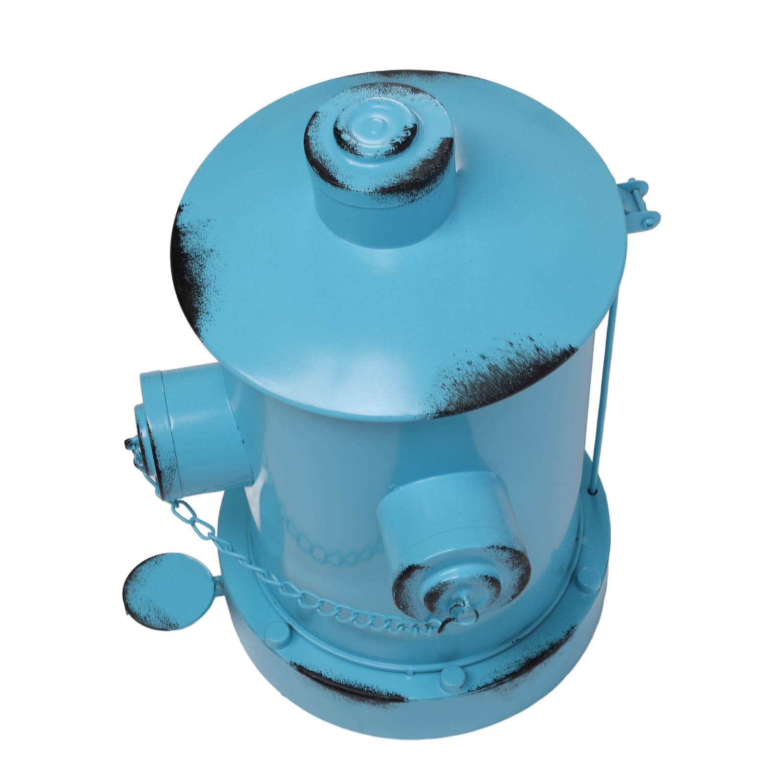 Bote de Basura Retro para Boca de Incendios, Bote de Basura con Pedal de Hierro Forjado de Gran Capacidad, Decoración Europea única de Arte de Hierro para el Hogar y la Oficina (azul claro)