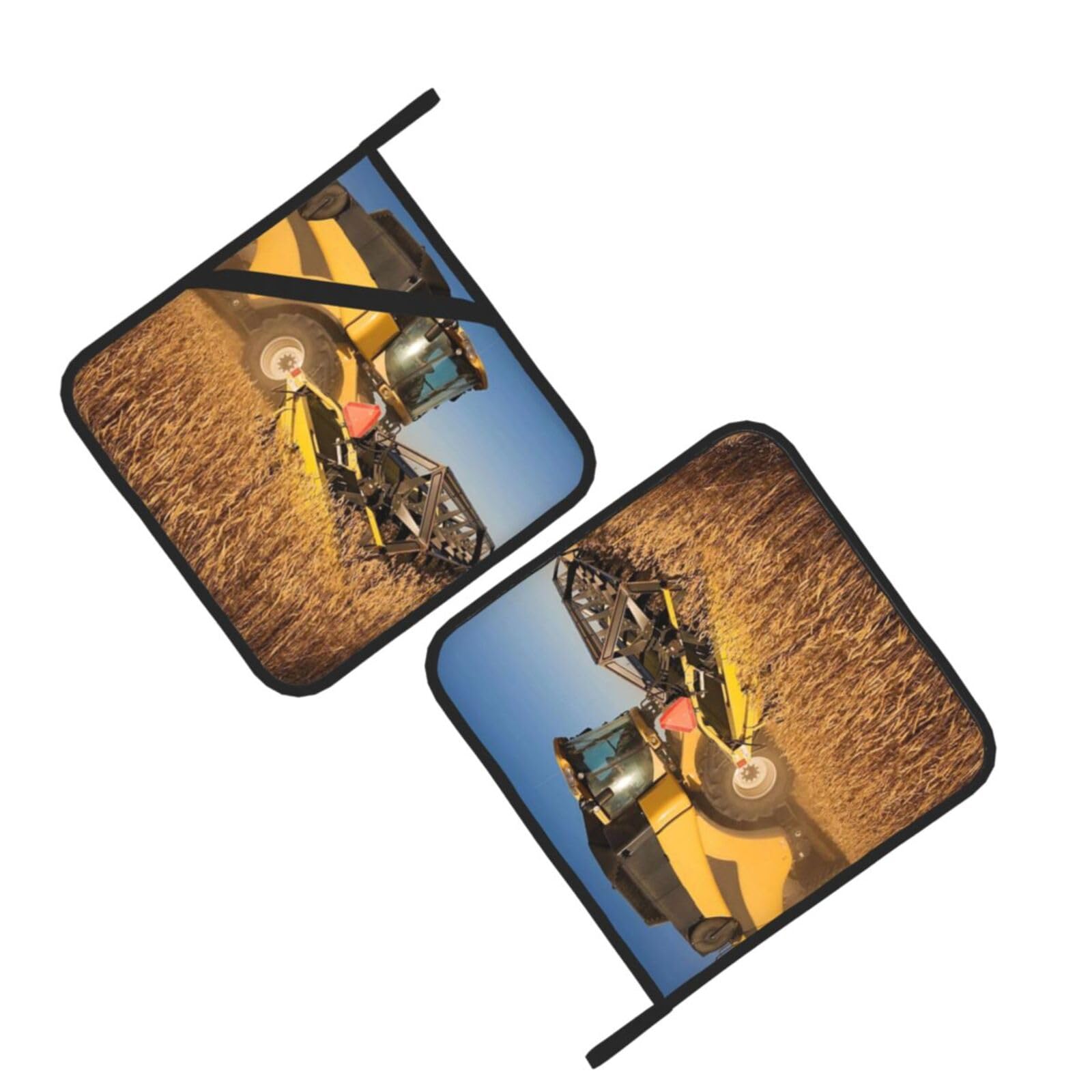 Farm Tractor Printed Oven Pot Holders Set of 2 Pcs Heat Resistant Kitchen Microwave Potholders for Cooking Baking Grilling