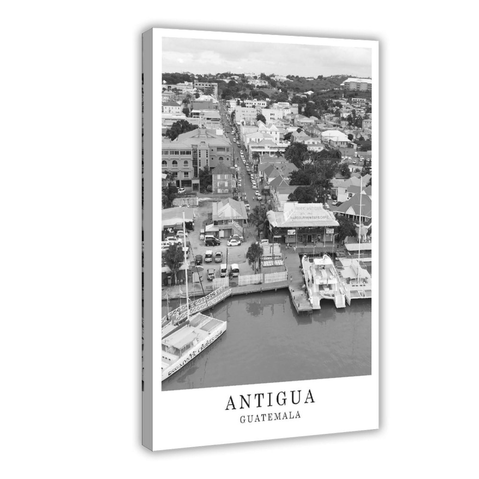 HEYANM Antigua Guatemala Travel Poster Black And White Antigua Photo City Landmark Wall Art Print Decor Gift Poster Jpg Canvas Poster Bedroom Office Room Decor Gift Frame 24x36inch