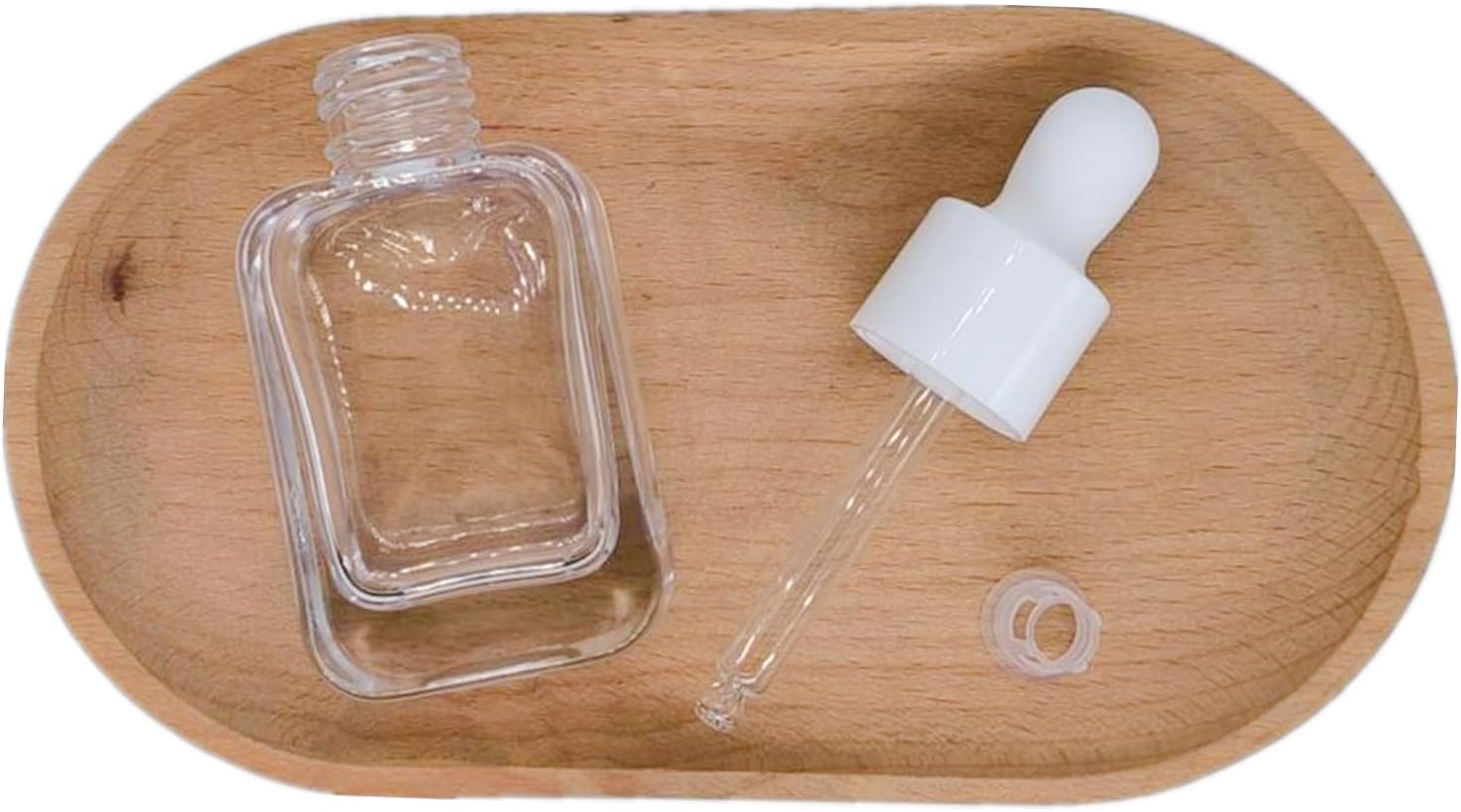 10PCS Square Dropper Bottle,1oz Clear Essential Oil Glass Container,30ml Empty Thick Glass Dropping Bottle For Perfume,Essence,Hair Oils (30ml,White+clear)