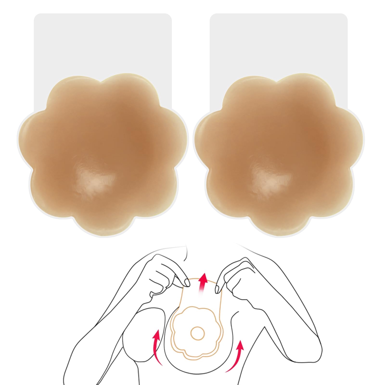 ShintrendNipple Covers Breast Lift Pasties: 6.0inch Plus Size Silicone Sticky Bra for C-DDD Cup
