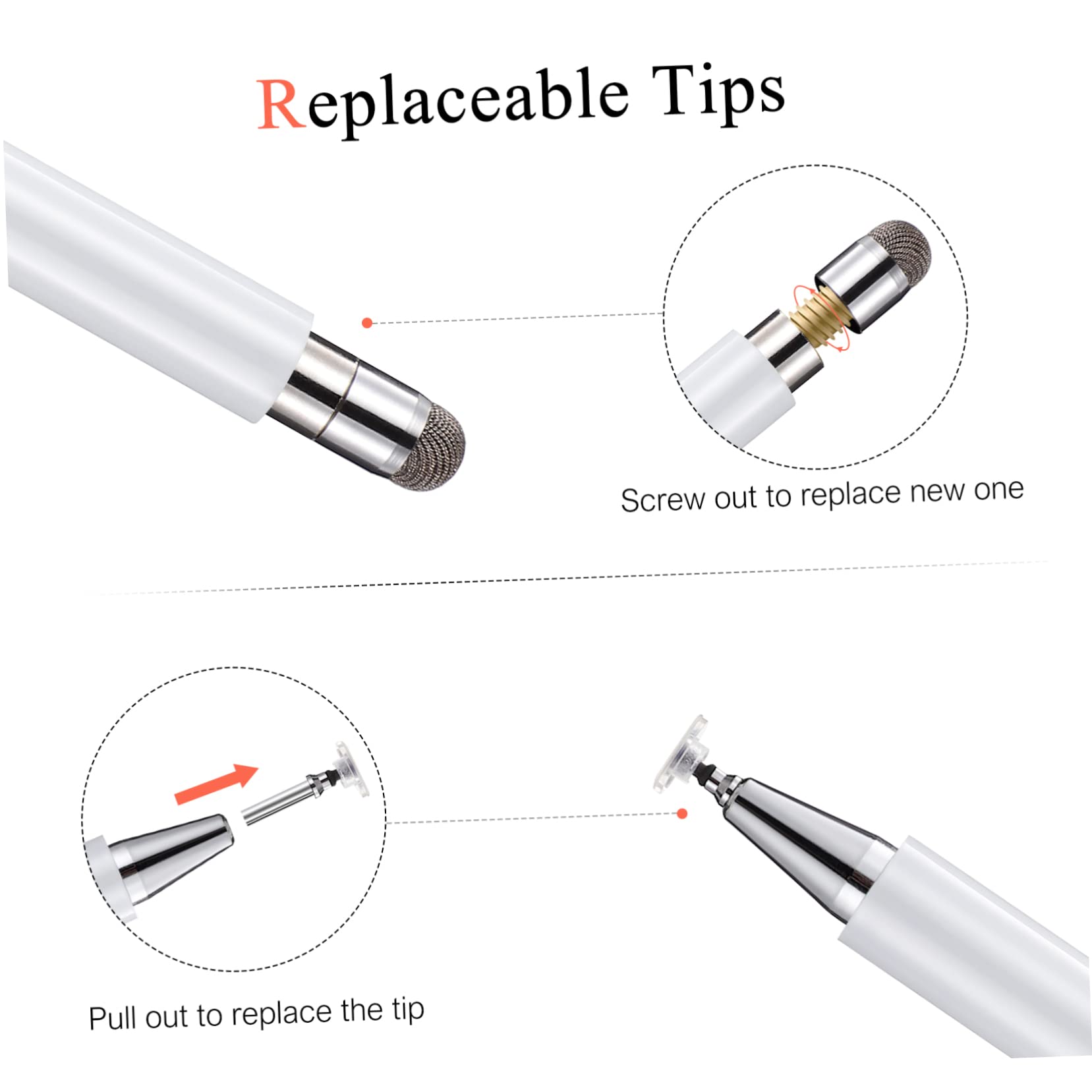 Artibetter 8pezzi Pennino Capacitivo Per Touch Screen Stylus Fine Tip Per Tablet e Smartphone Design Ergonomico e Silenzioso Compatibile Con Dispositivi Touchscreen