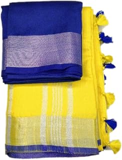 Women's Bhagalpuri Linen Saree With Blouse