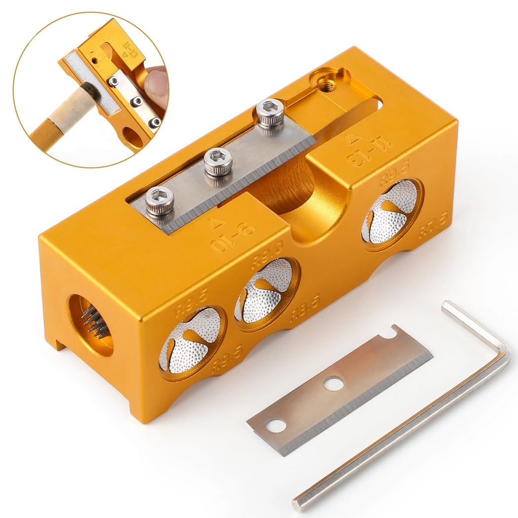 Billiard Cue Tip Tool for Polishing, Shaping, Cleaning & Trimming, Aluminum 9-in-1 Cue Tip Repair Tool, Ferrule Tool