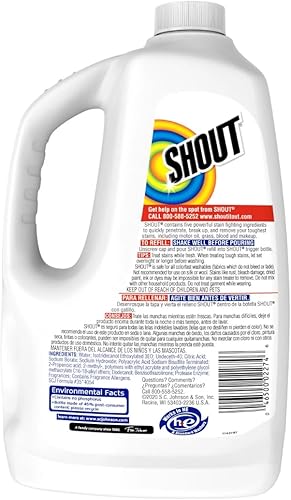 Miniatura 9 de Shout' - Paquete de 2 recambios de tratamiento de manchas de triple acción para eliminar manchas de ropa de 60 onzas líquidas + extra (1) cepillo de