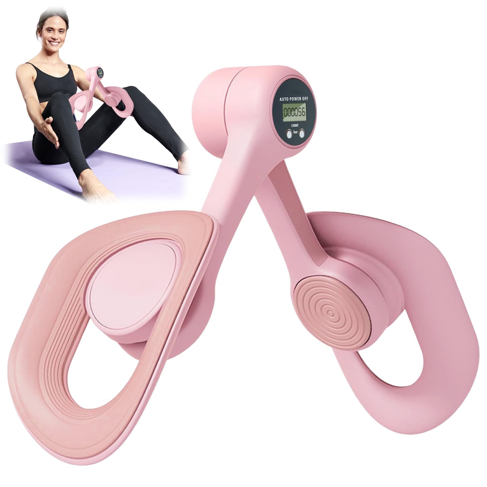 Audasi Pelvic Floor Trainer, Inner Thigh Muscle Master Exercise Devices Automatic Counting 360°Rotating Pelvic Floor Exerciser for Woman Inner Thigh Exercise Equipment for Home Gym
