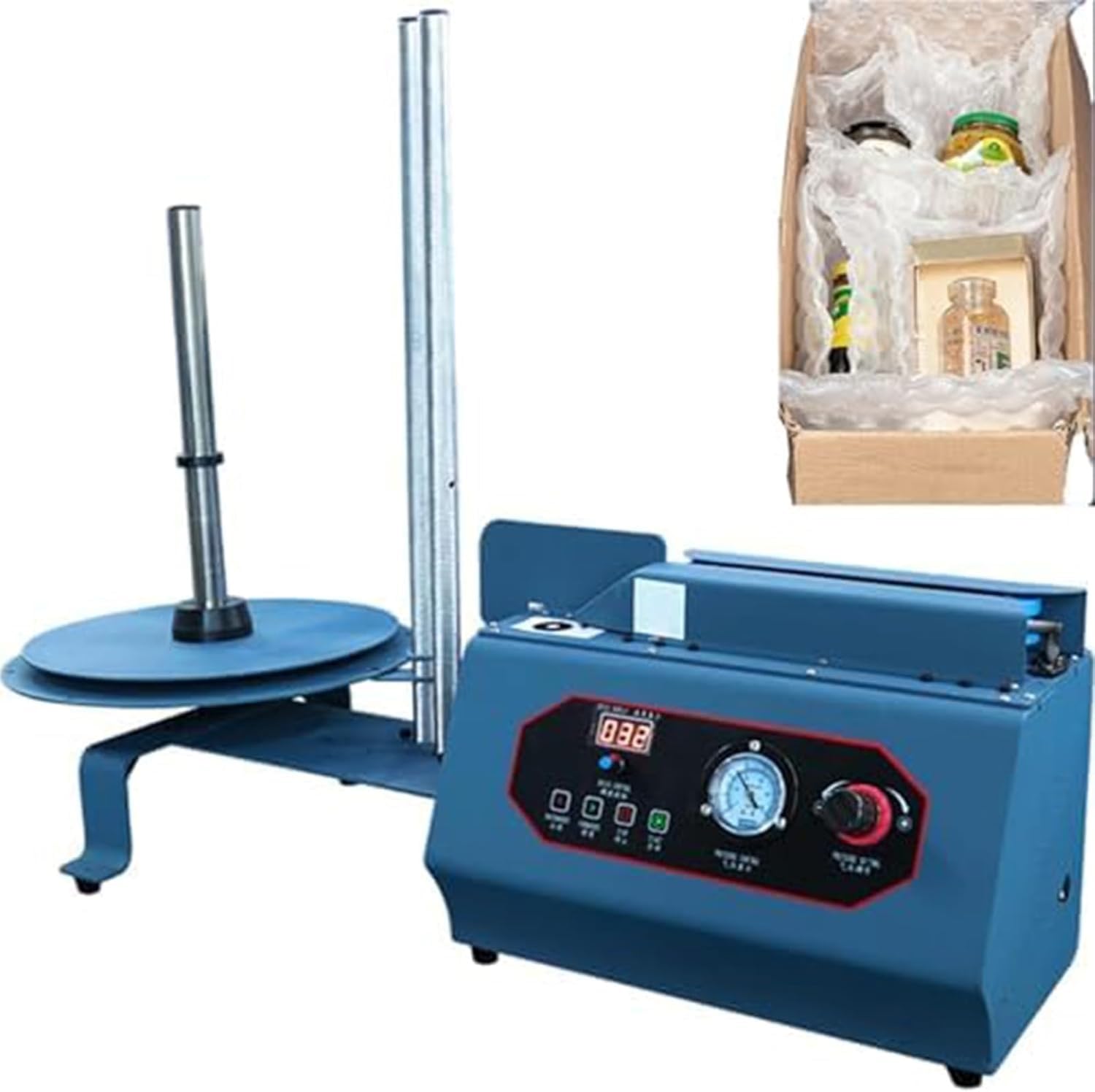 Automatic Inflatable Packaging Machine, Bubble Pillow Bags Inflator, Bubble Film Cushioning Inflatable Bag Machine, 15 M/Min Inflation Rate, for Warehouse E-Commerce Factory Packing.