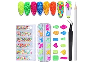 1956 pcs Luminous Neon Flatback Crystals for Nails: Shimmering Radiance for Captivating Nail Art