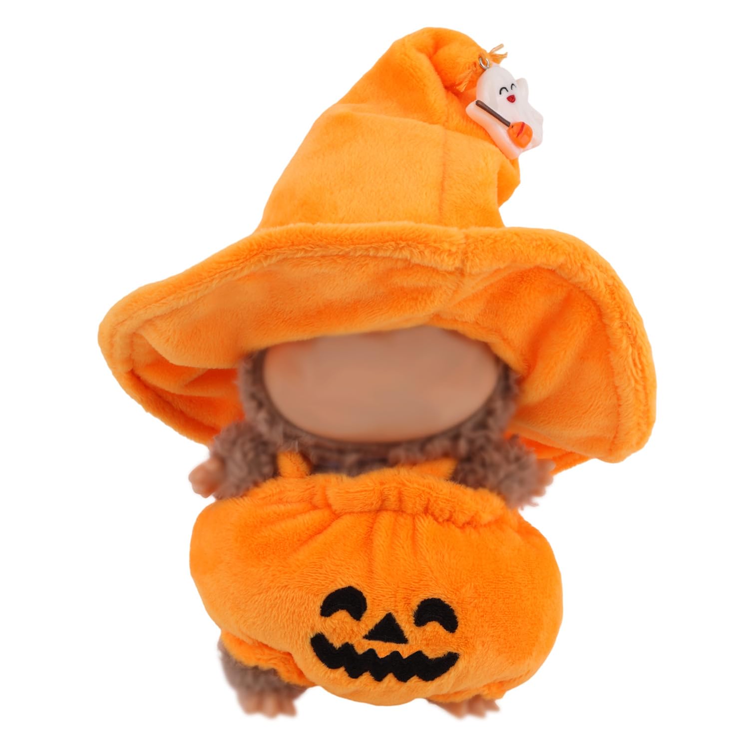 Ensemble Vêtement Halloween Pour Poupée - Cape Citrouille Et Chapeau Sorcière En Peluche, Accessoire Déguisement
