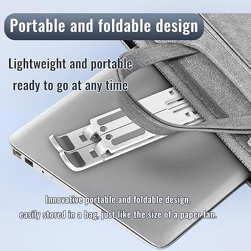 Miniatura 8 de Soporte portátil de aleación de aluminio para portátil, ajustable en 7 niveles, plegable, ergonómico, adecuado para portátiles de hasta 18 pulgadas,