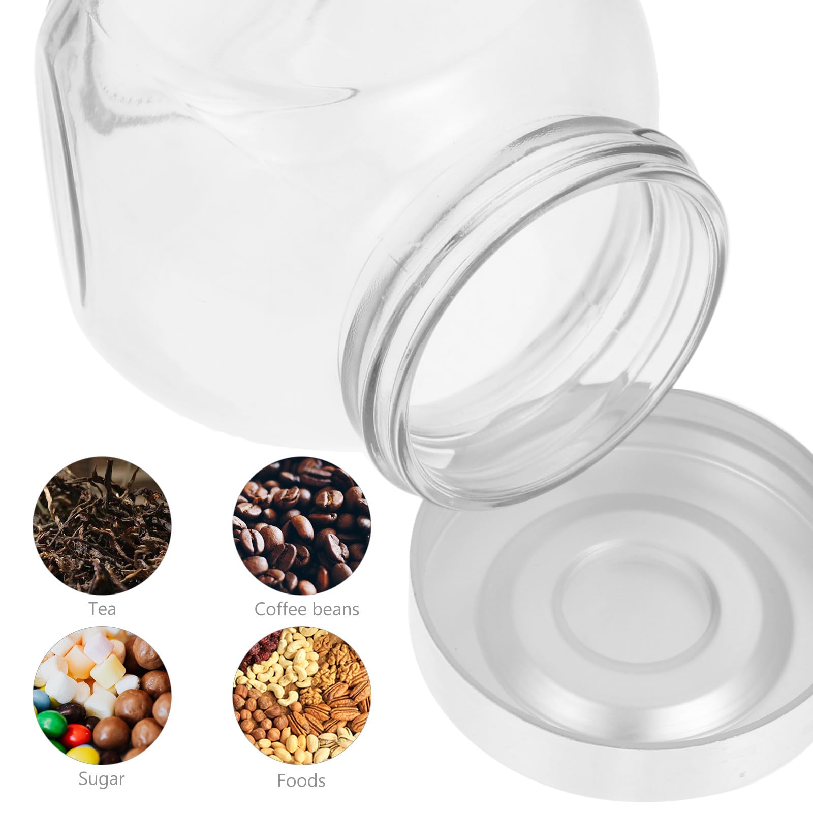 OUNONA 10 Stück 180ml Transparente Glas Lebensmittelgläser mit Dickwandigem Glas und Luftdichtem Pp Deckel für Selbstgemacht Bastelarbeiten und Aufbewahrung