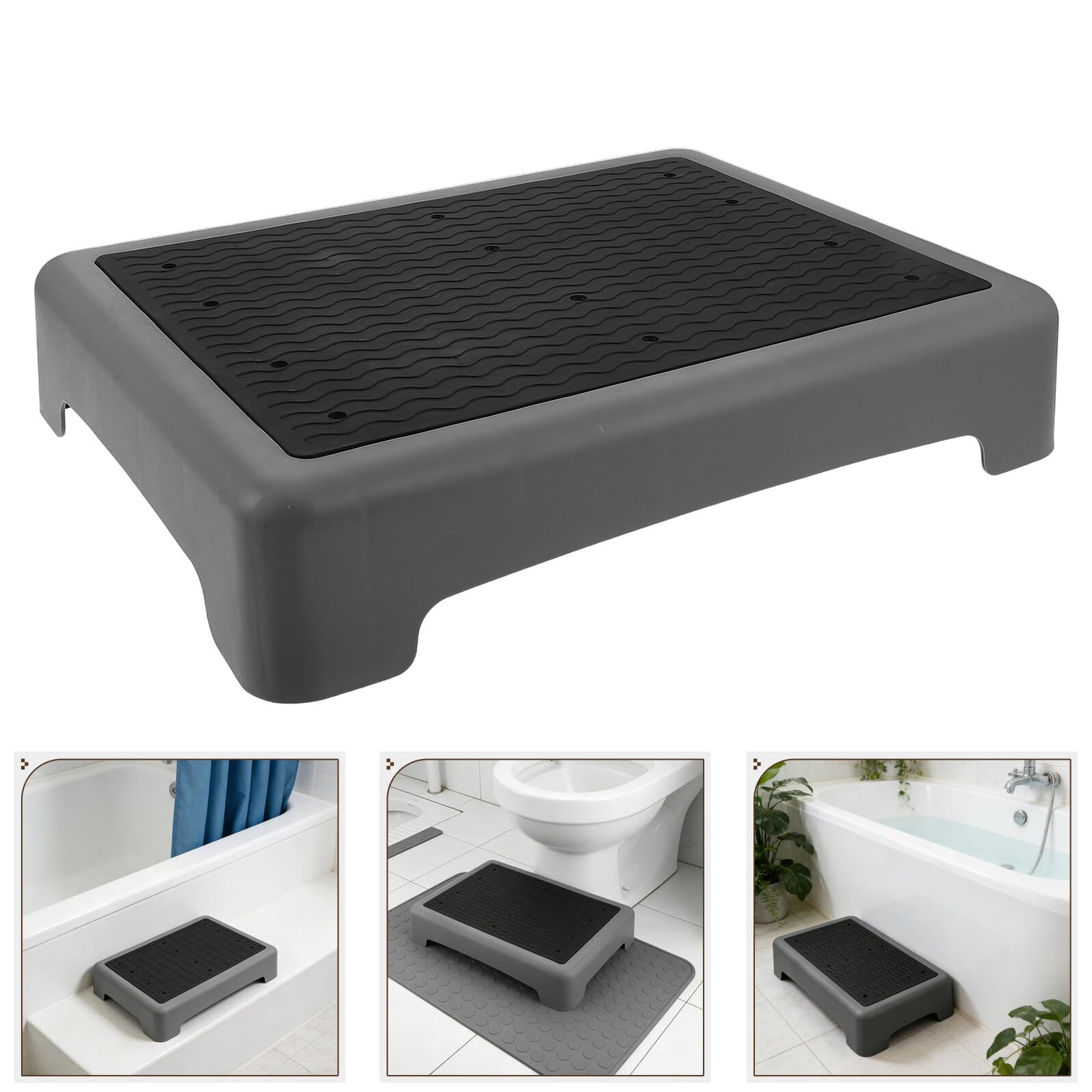 GLEAVI Rutschfester Stabile Fußstütze 44x34cm aus Kunststoff Tritthocker und Mobiler Tritt für Erwachsene und Kinder für Badewanne und Familienhaushalt