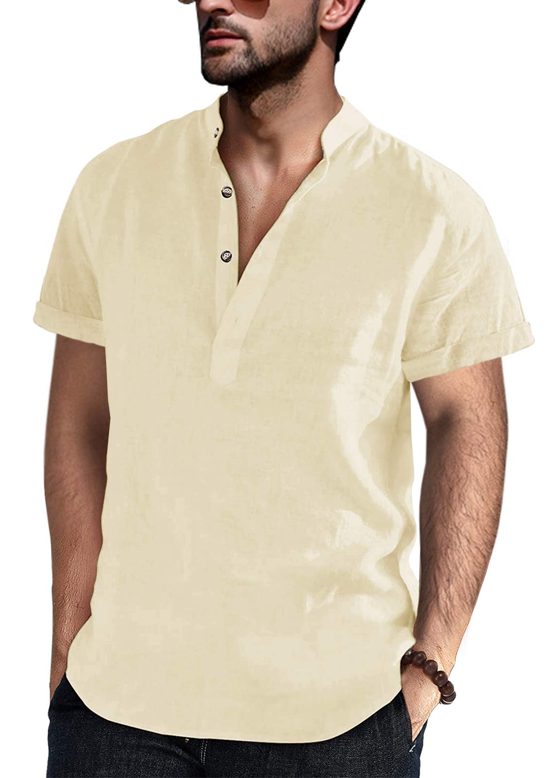 Runcati Herren Henley Shirt Kurzarm – Lässiges Sommerhemd Aus Baumwolle Für Freizeit & Business
